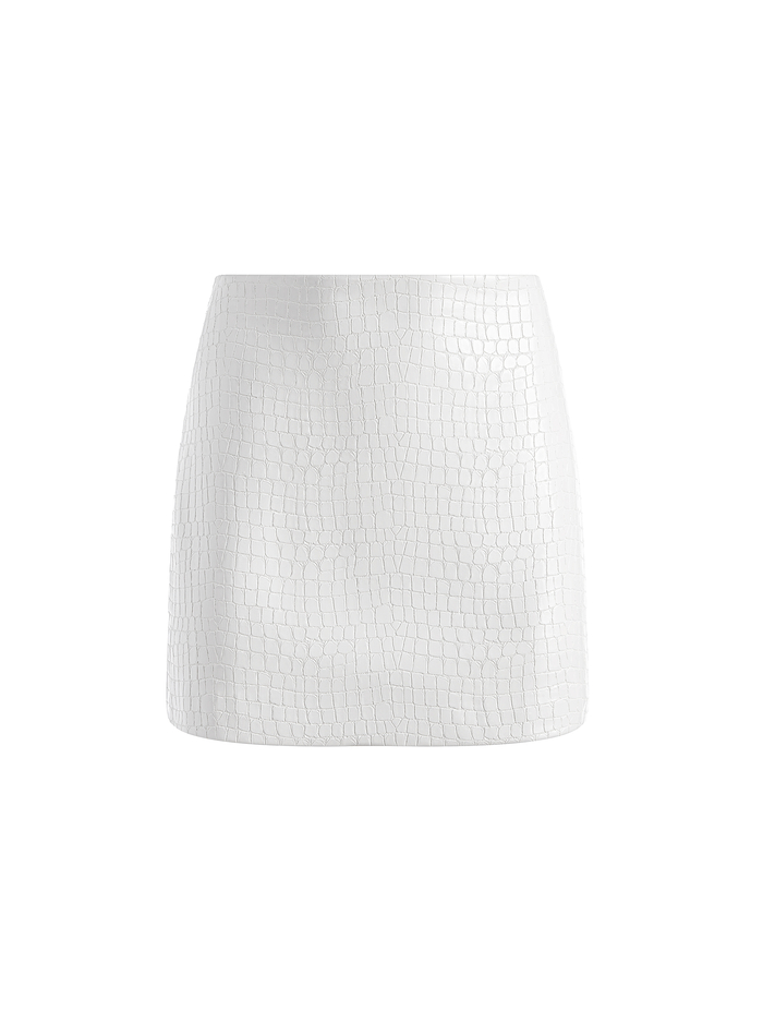 ELANA VEGAN MINI SKIRT - OFF WHITE image 5 - Alice And Olivia
