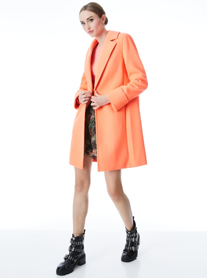 LUISANA SEAMED COAT - DEEP CORAL image 4 - Alice And Olivia