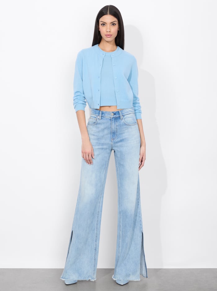 DOLLIE CASHMERE CARDIGAN - MINERAL BLUE image 1 - Alice And Olivia