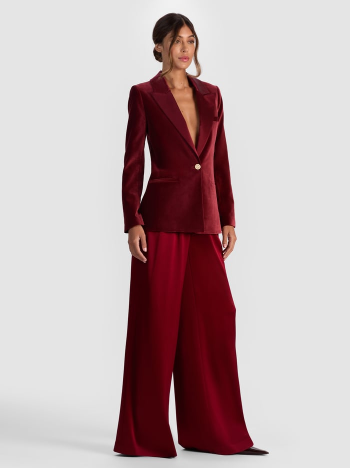 SILAS VELVET BLAZER - OXBLOOD image 4 - Alice And Olivia