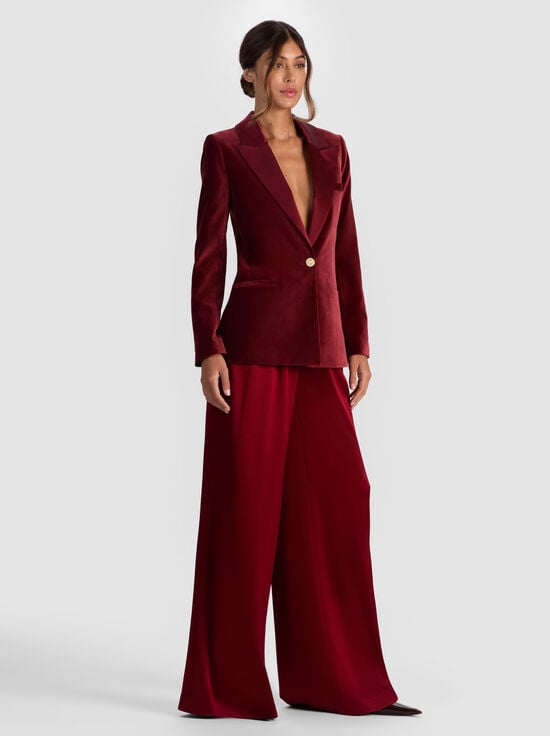 OXBLOOD-SILAS VELVET BLAZER