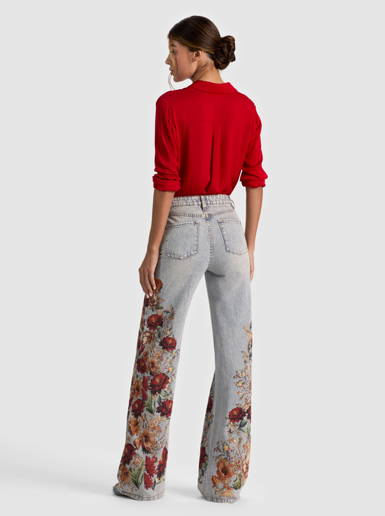 ROCKSTAR BLUE/FLORAL RADIANCE-CHIC PRINTED JEAN