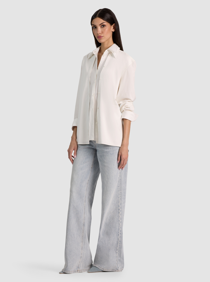 AIMEE DOUBLE LAYER BUTTON DOWN - OFF WHITE image 4 - ALICE + OLIVIA