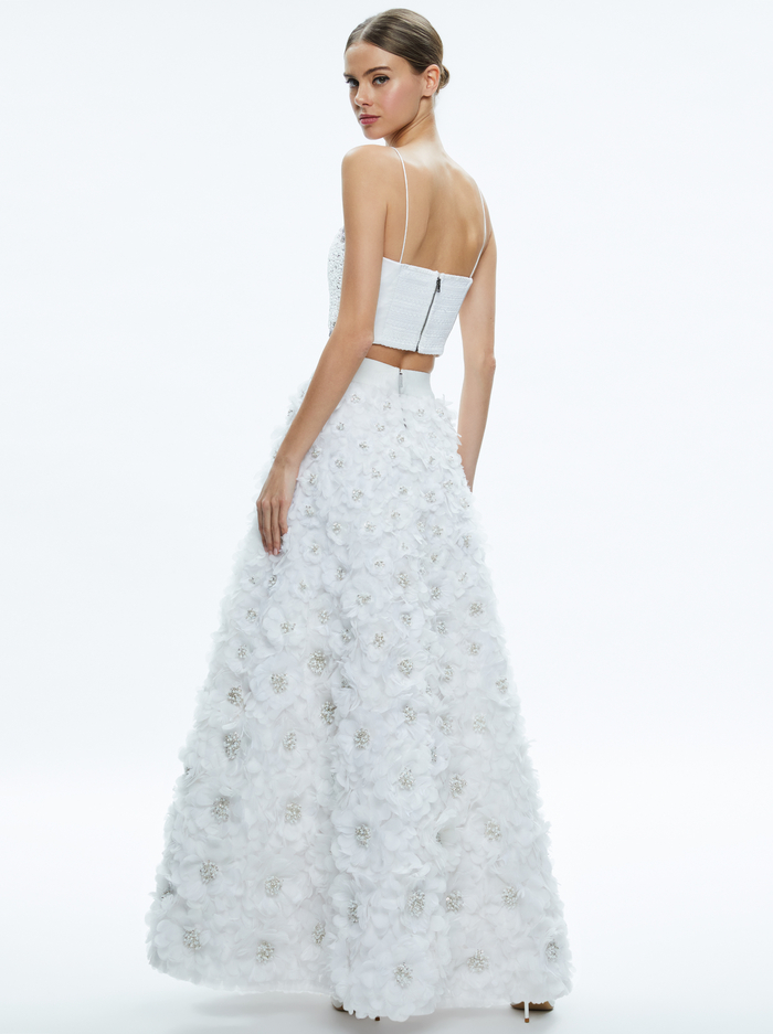 CERESI EMBELLISHED SPAGHETTI STRAP TOP - OFF WHITE image 1 - Alice And Olivia