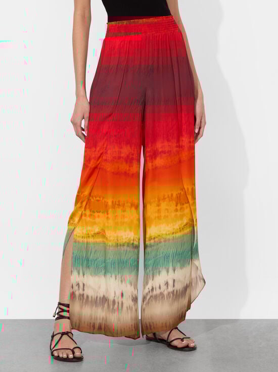 CRYSTAL TIE DYE-LARISSA OPEN PLEAT PANT