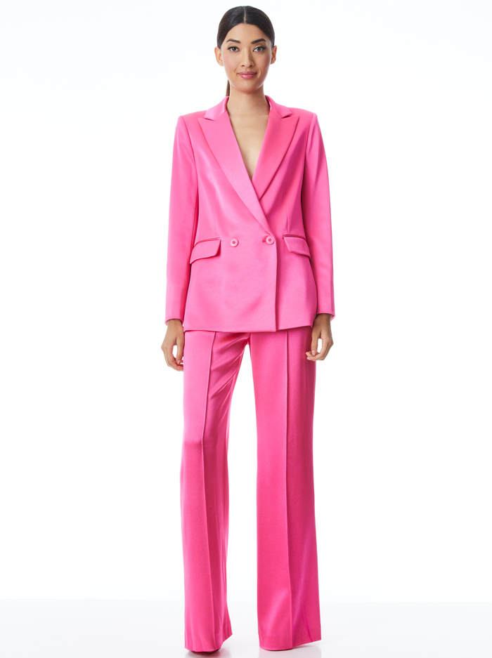 JUSTIN BUTTON FRONT BLAZER - WILD PINK image 2 - Alice And Olivia