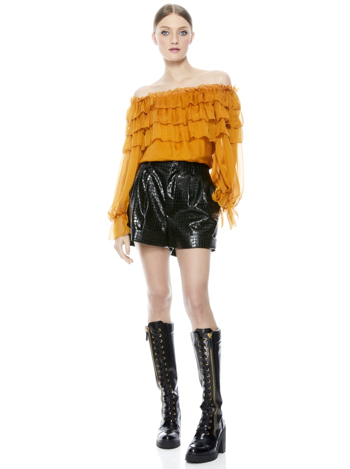 ERSA OFF THE SHOULDER TOP - AUTUMN GOLD image 5 - Alice And Olivia
