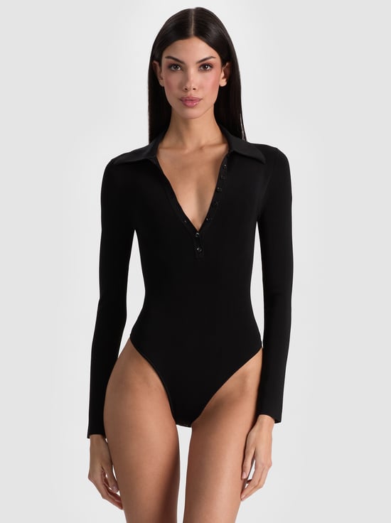 BLACK-KEENAN POLO BODYSUIT