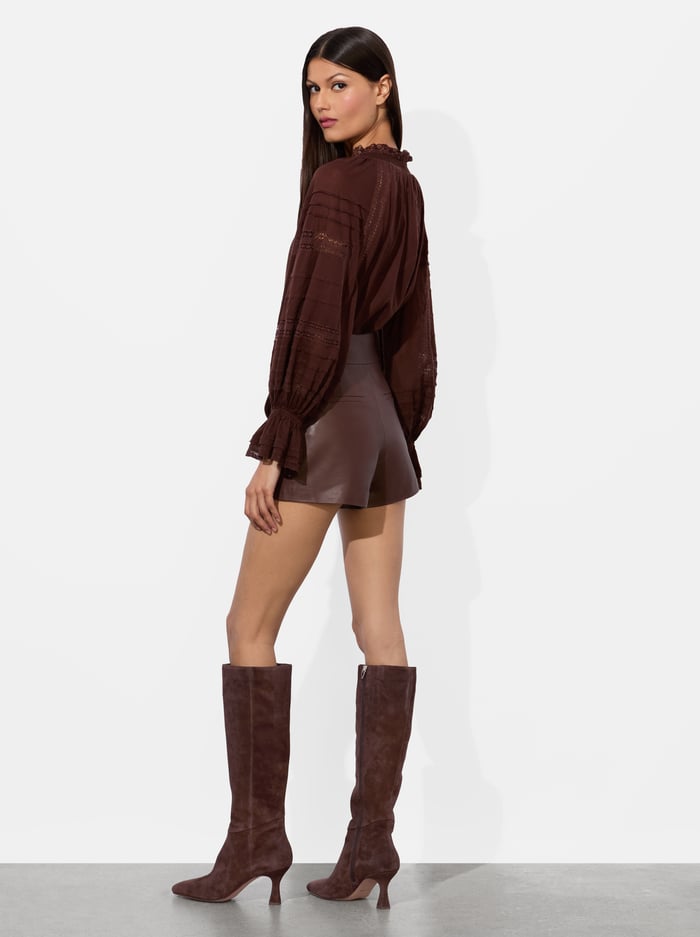 CADY LEATHER SHORT - MOCHA image 2 - Alice And Olivia