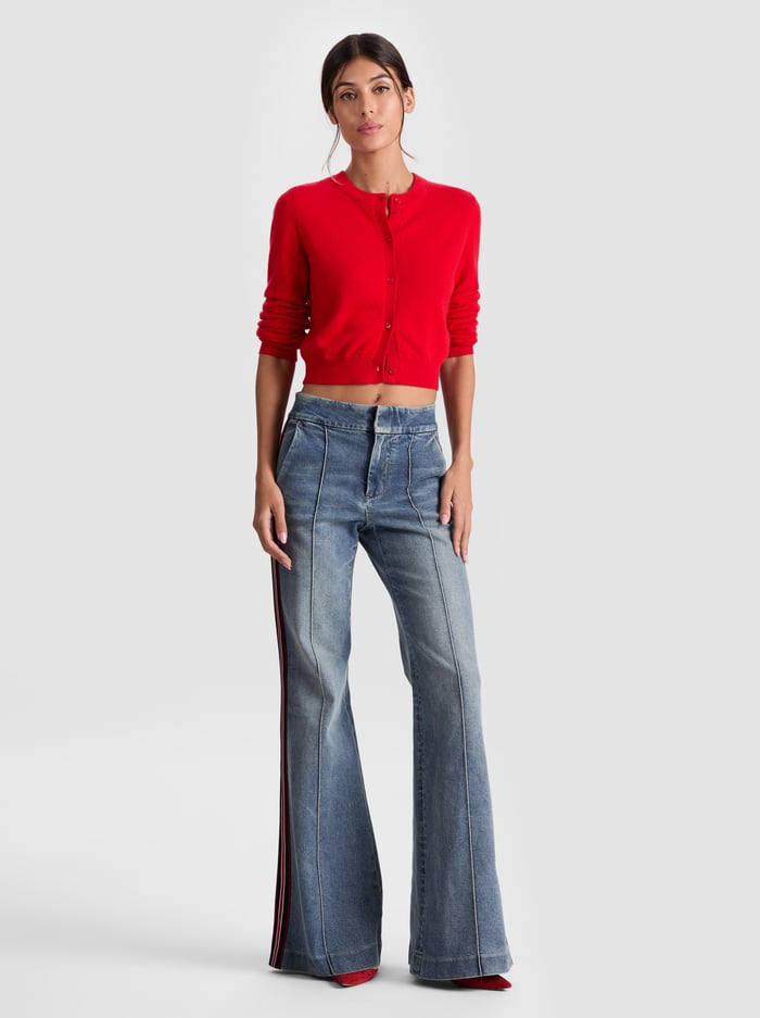 DOLLIE CASHMERE CARDIGAN - BRIGHT RUBY image 1 - Alice And Olivia