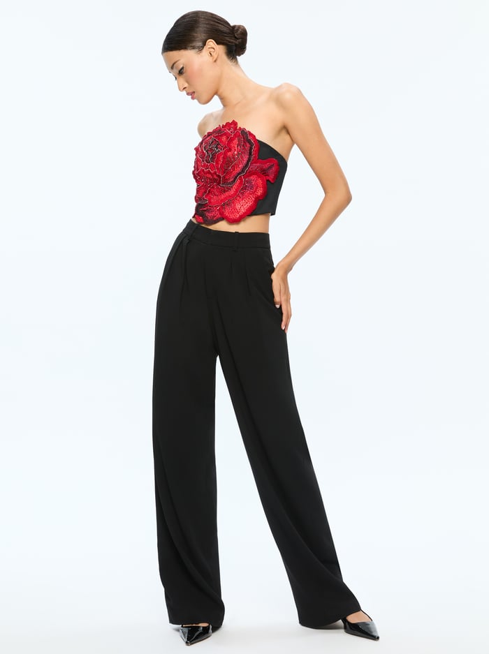 RANDIE APPLIQUE TOP - LE PARISIEN BLACK image 4 - Alice And Olivia