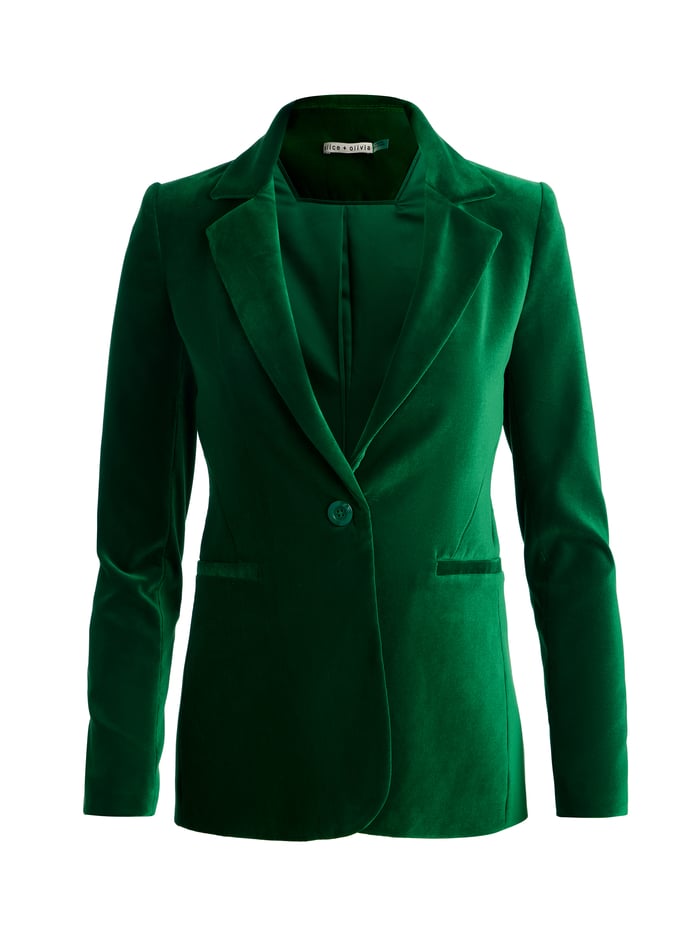MACEY VELVET BLAZER - FOREST GREEN image 5 - Alice And Olivia