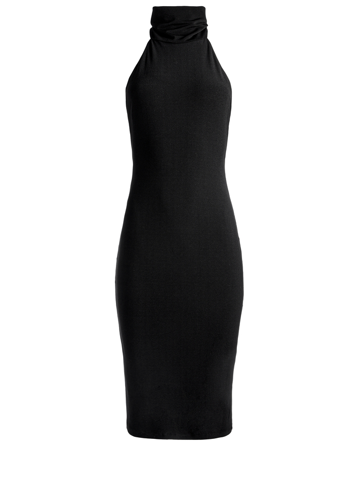 NIDA HIGH NECK OPEN BACK DRESS - BLACK image 5 - Alice And Olivia