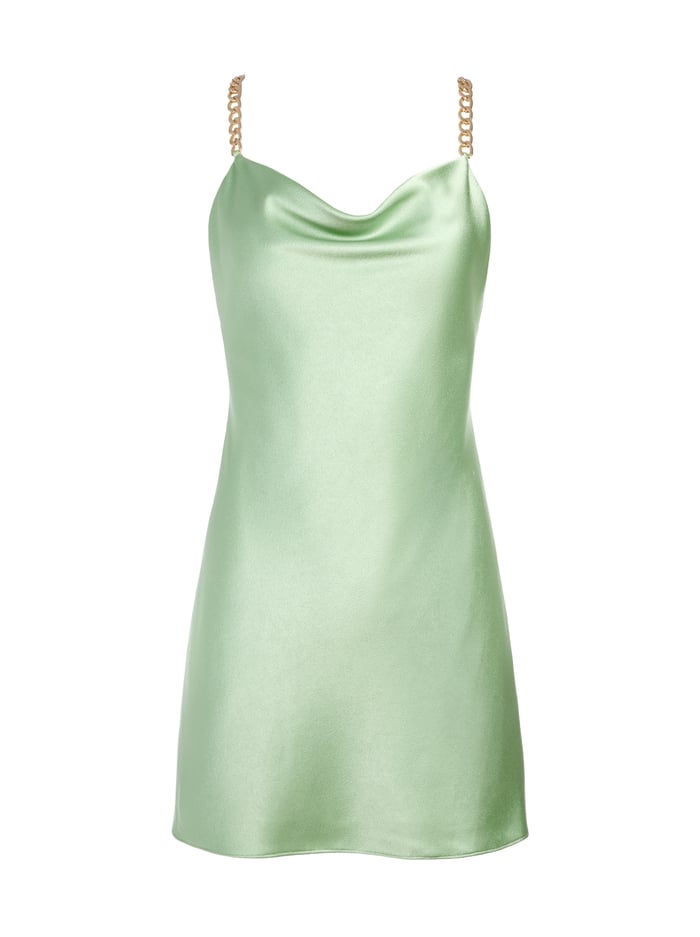 HARMONY CHAIN STRAP DRAPEY SLIP DRESS - SEAFOAM image 5 - Alice And Olivia