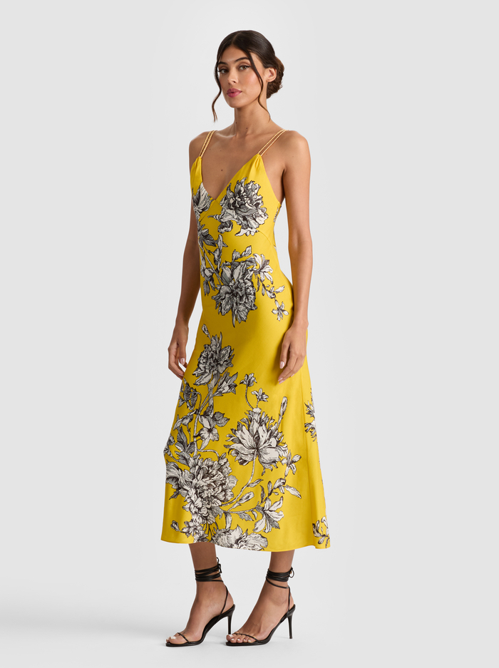 KIRO MIDI DRESS - BLOOMING WILD GOLDEN HOUR image 4 - Alice And Olivia
