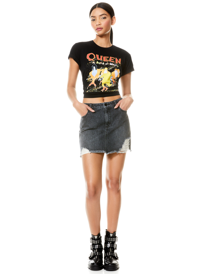 SHIRA TEE - BLACK/MULTI image 4 - Alice And Olivia