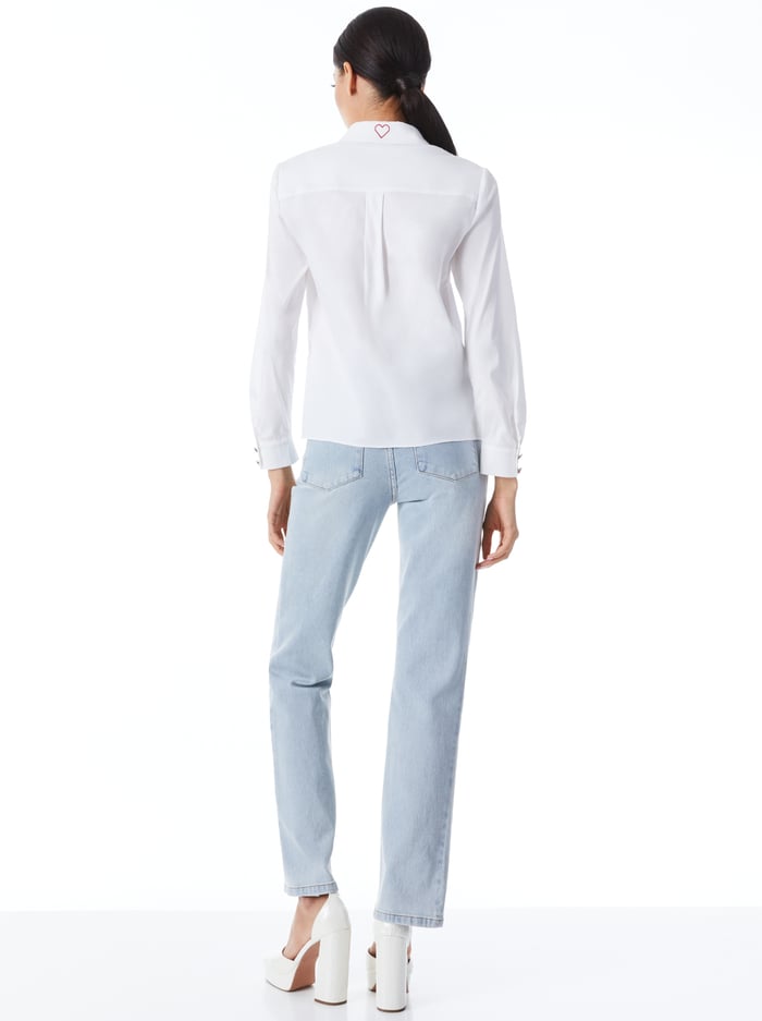 WILLA SILK BLOUSE - WHITE image 1 - Alice And Olivia