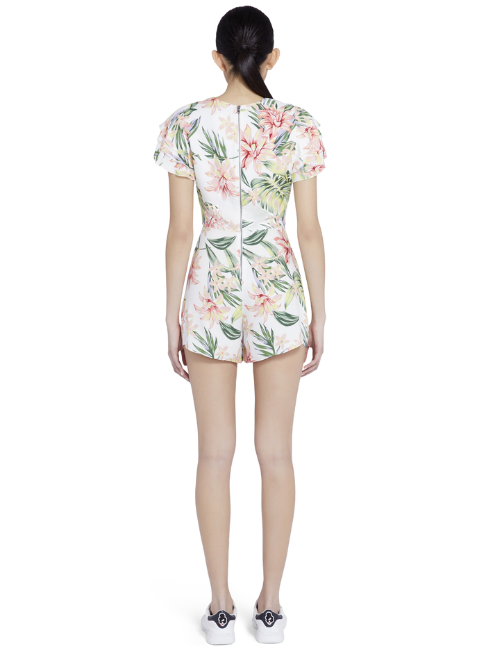 MACALL FLORAL RUFFLE ROMPER - HIBISCUS FLORAL image 1 - Alice And Olivia