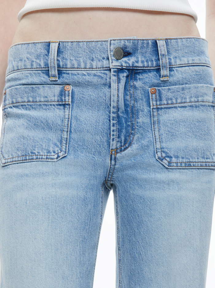 BRIAN PATCH POCKET WIDE LEG JEAN - ROCKSTAR BLUE image 3 - ALICE + OLIVIA