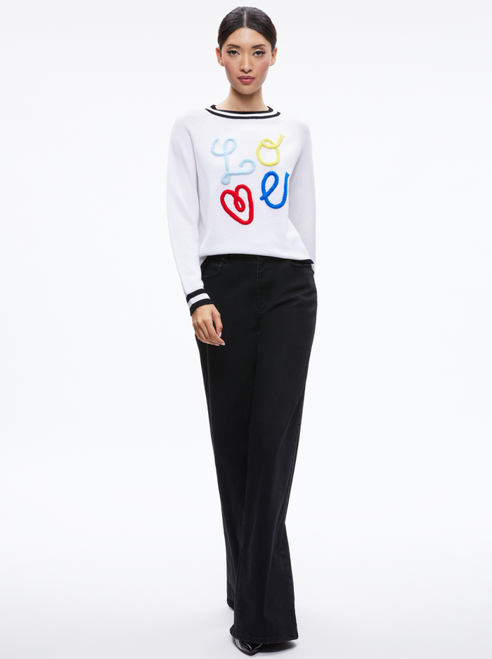 ALBINA LOVE PULLOVER - SOFT WHITE/BLACK image 1 - Alice And Olivia