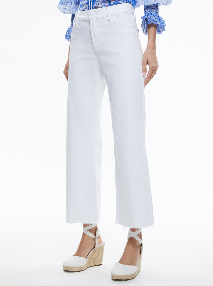 ROXIE LOW RISE FLARED LEG JEAN - WHITE - Alice And Olivia