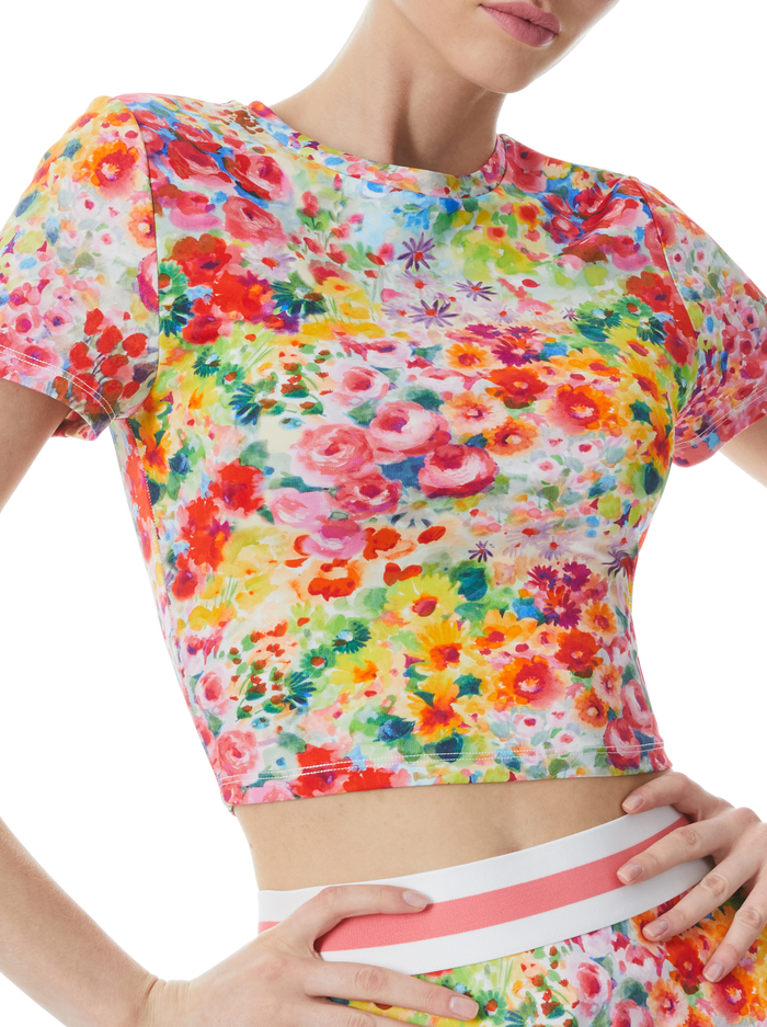 CINDY CROPPED TEE - GARDEN FLORAL image 3 - Alice And Olivia