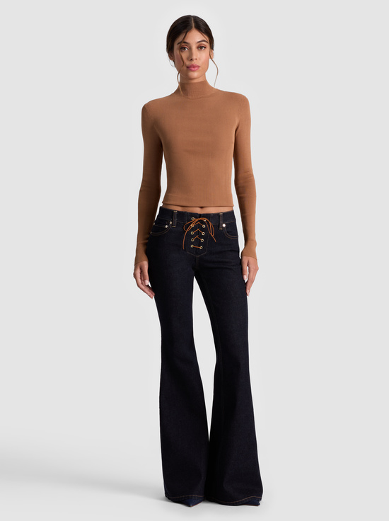 DARK RINSE-DELILAH LACE UP JEAN