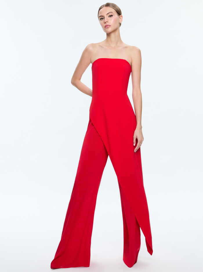 ALONDRA JUMPSUIT - BRIGHT RUBY image 3 - Alice And Olivia