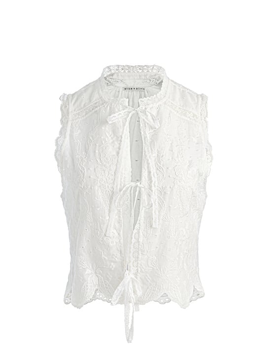 OFF WHITE-AMAL EMBROIDERED TANK