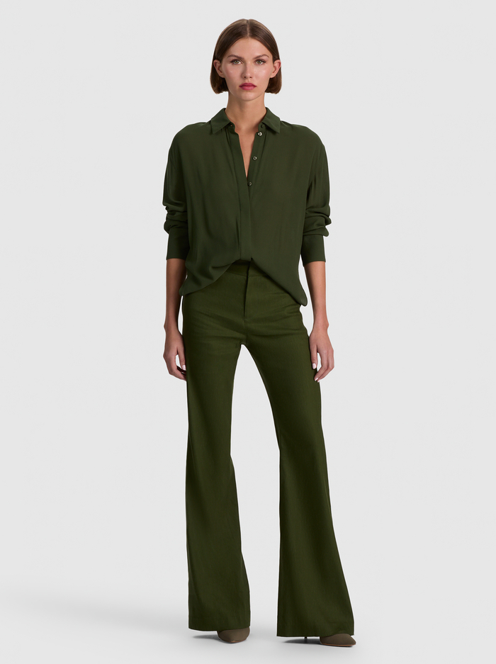 ANDREW LINEN PANT - DARK FERN image 1 - ALICE + OLIVIA