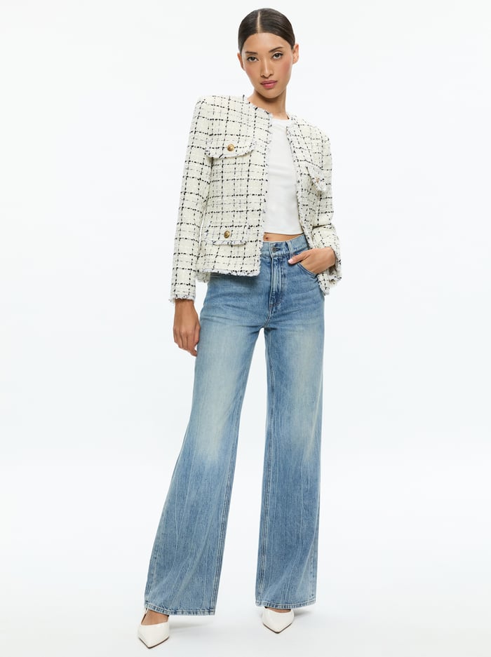 DUMONT JACKET - OFF WHITE/BLACK image 5 - Alice And Olivia