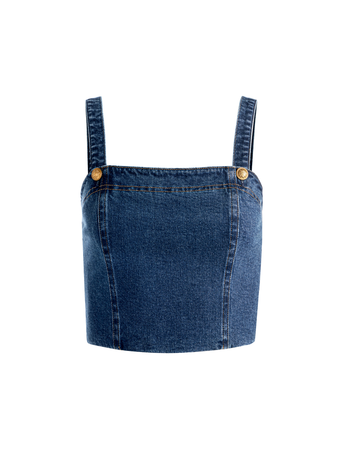 SUE DENIM BUSTIER - LOVE TRAIN image 5 - Alice And Olivia