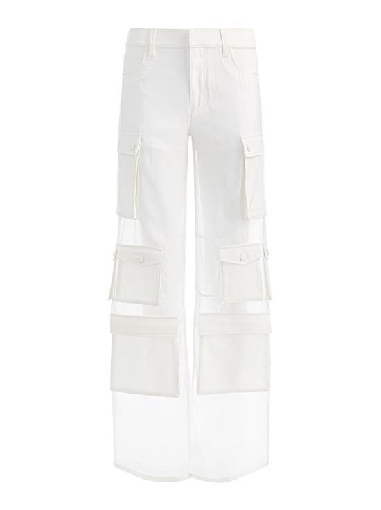 OFF WHITE-OLYMPIA SHEER COMBO CARGO PANT
