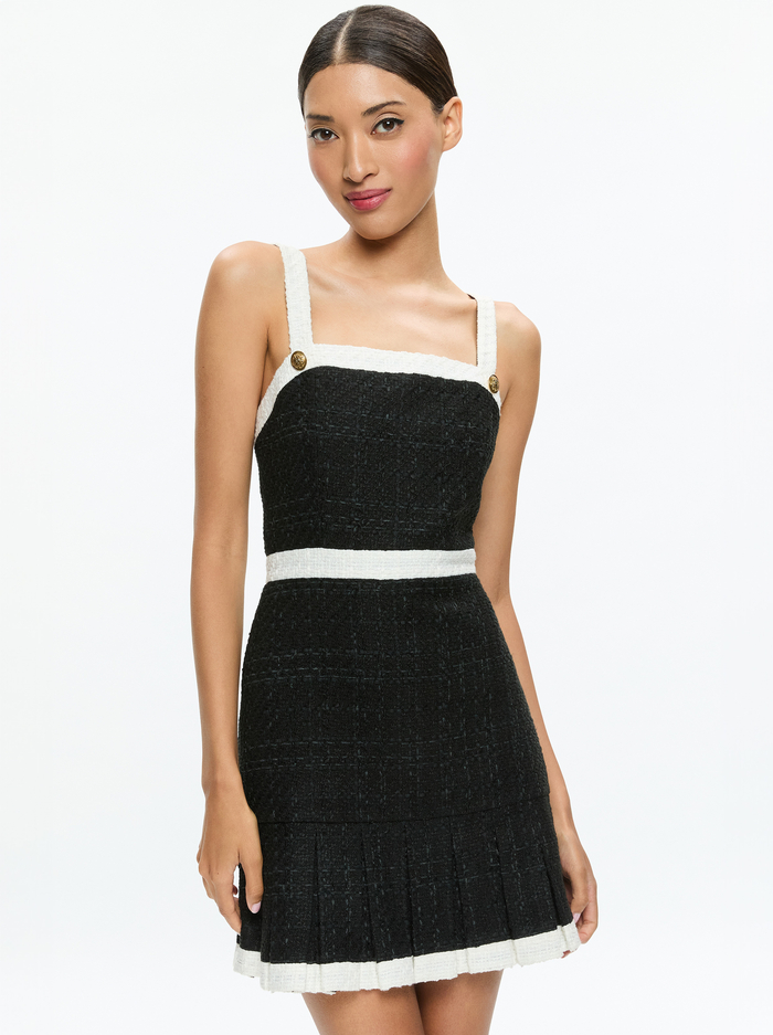 CLARINE MINI DRESS - BLACK/OFF WHITE image 3 - Alice And Olivia