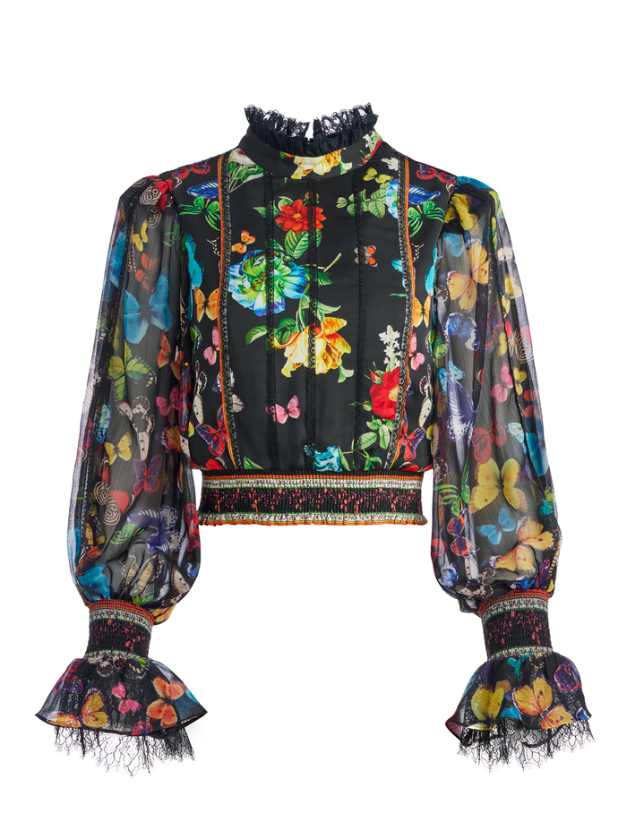 CAMREIGH BLOUSON SLEEVE BLOUSE - ATRIUM FLORAL SM image 5 - Alice And Olivia