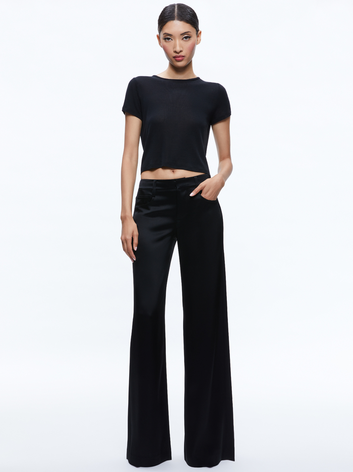 TRISH LOW RISE BAGGY PANT - BLACK image 4 - Alice And Olivia