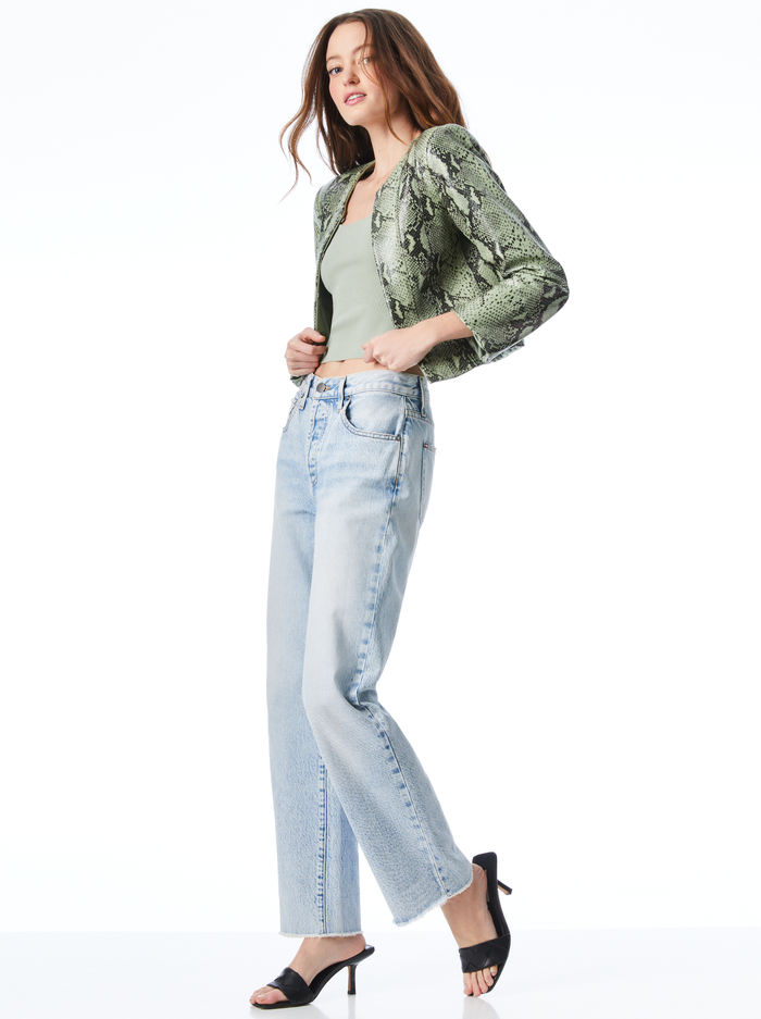 KIDMAN LEATHER JACKET - SAGE image 6 - Alice And Olivia