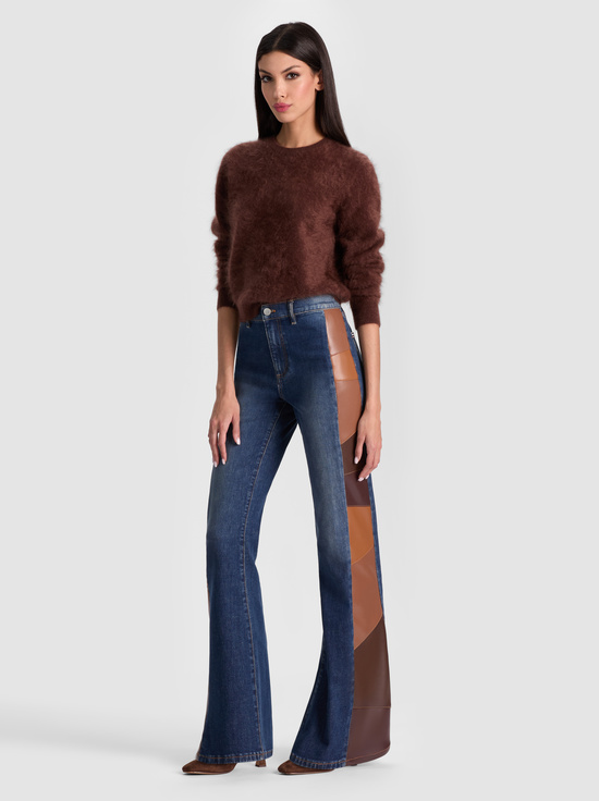 DARK CHOCOLATE-CAROLEE CASHMERE PULLOVER