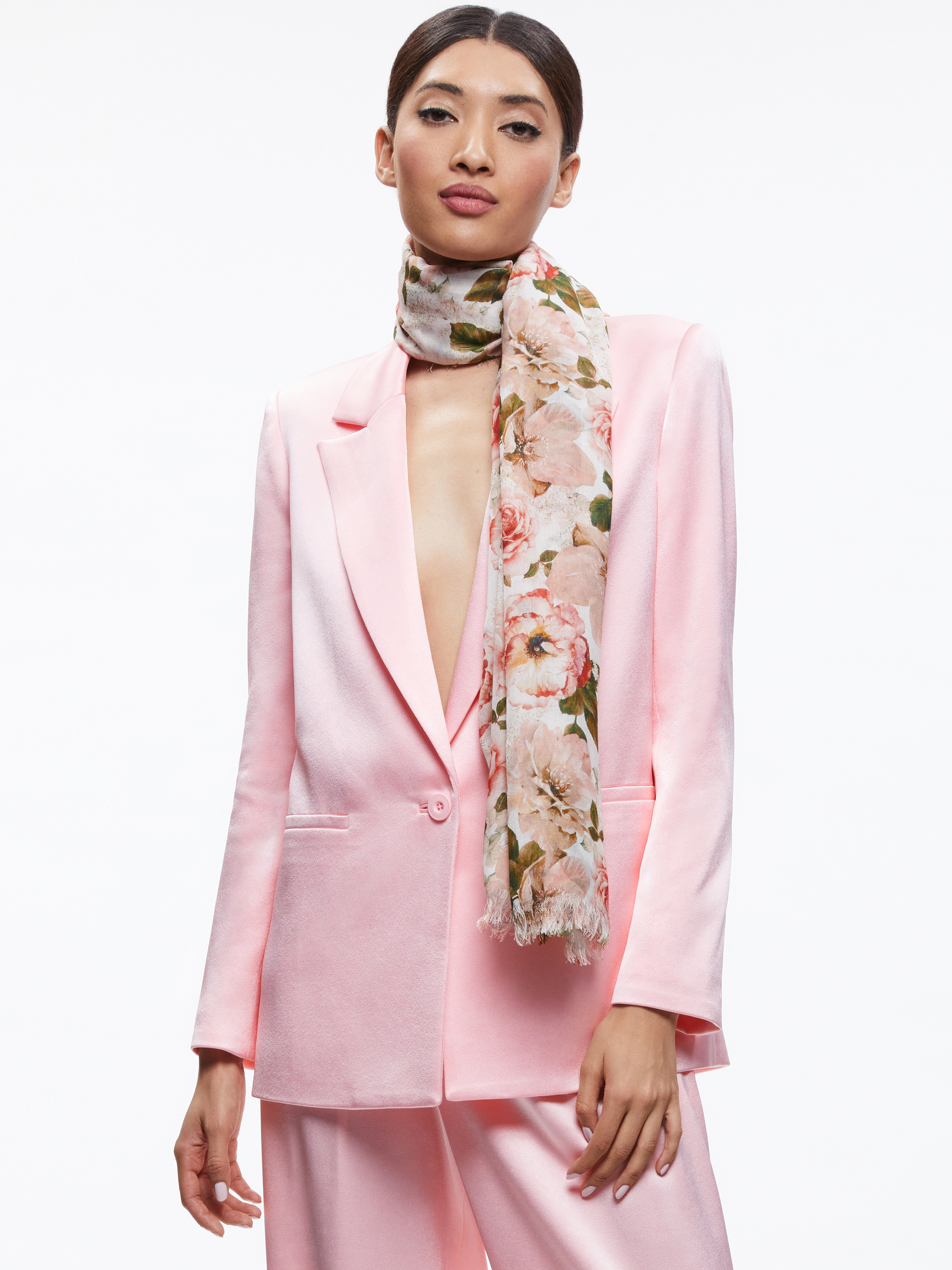 Lola Scarf In Morningside Floral White Alice + Olivia