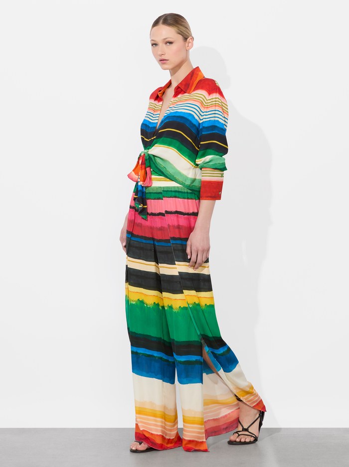 LARISSA OPEN PLEAT PANT - RAINBOW REEF image 5 - Alice And Olivia