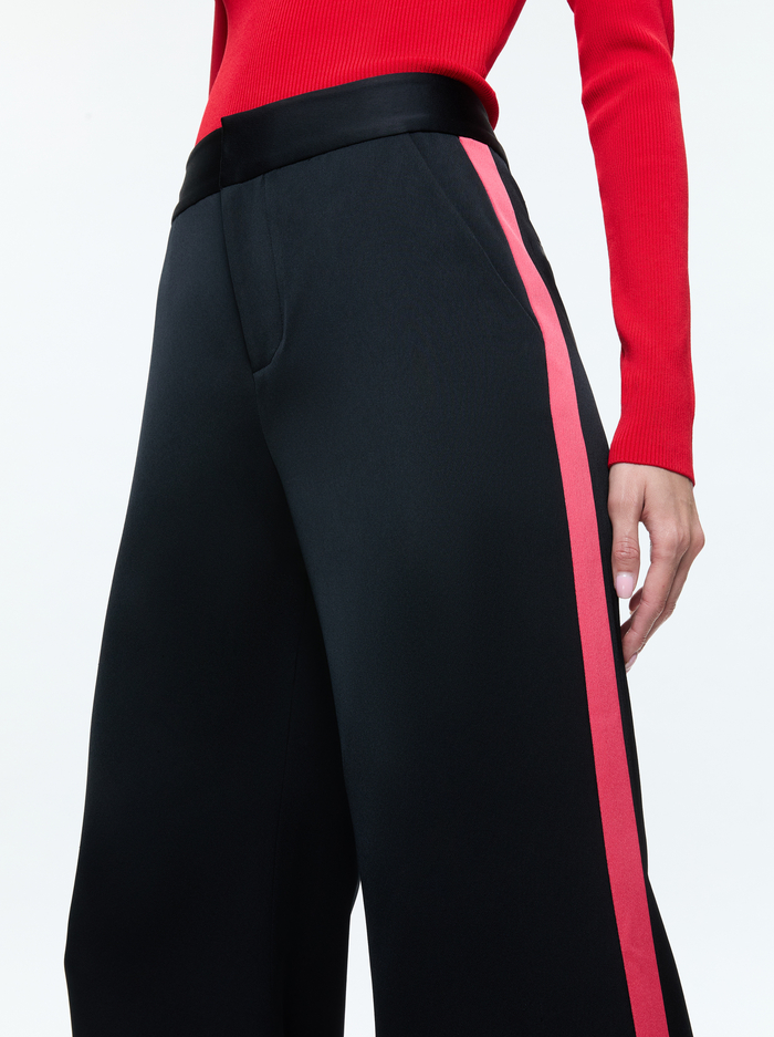 DYLAN PANT - BLACK/BRIGHT RUBY image 3 - Alice And Olivia