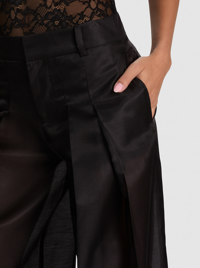 BLAIRE PLEATED SHEER PANT - BLACK image 3 - ALICE + OLIVIA