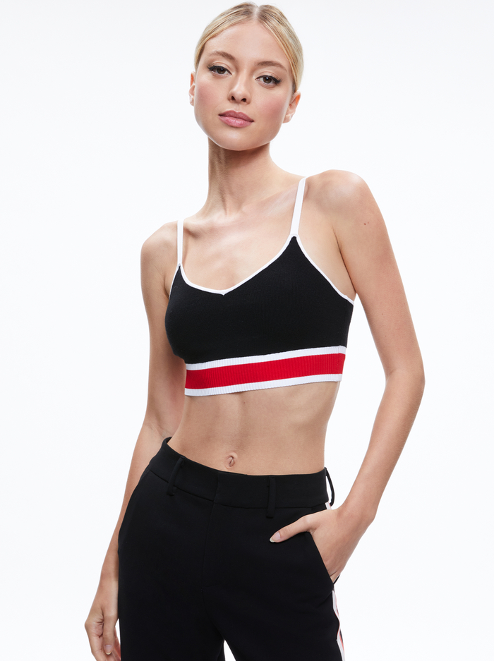 MAUDE BRALETTE - BLACK/PERFECT RUBY - Alice And Olivia