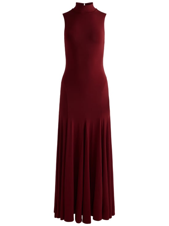 OXBLOOD-AUGUSTA OPEN BACK MAXI DRESS