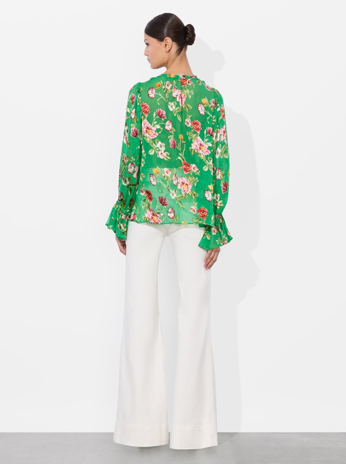 MORANNE BLOUSE - HAMPTONS FLORAL SMALL image 2 - Alice And Olivia