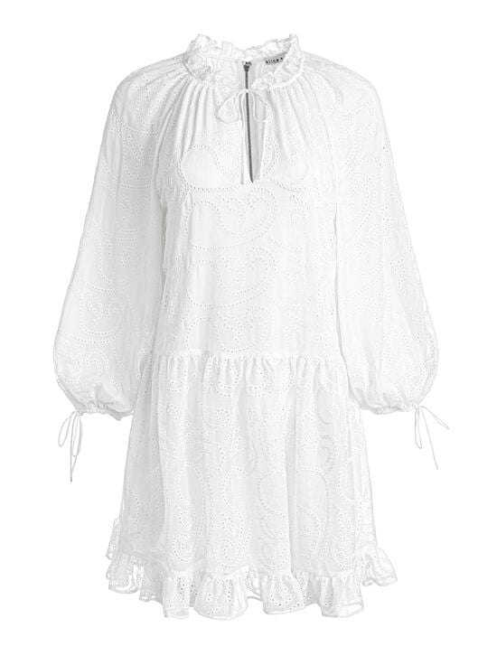 OFF WHITE-SHERRIE GATHERED TUNIC DRESS