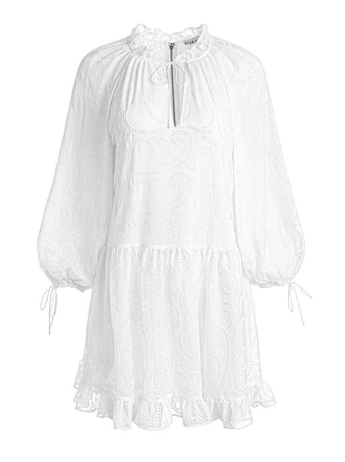 SHERRIE GATHERED TUNIC DRESS - OFF WHITE image 5 - Alice And Olivia