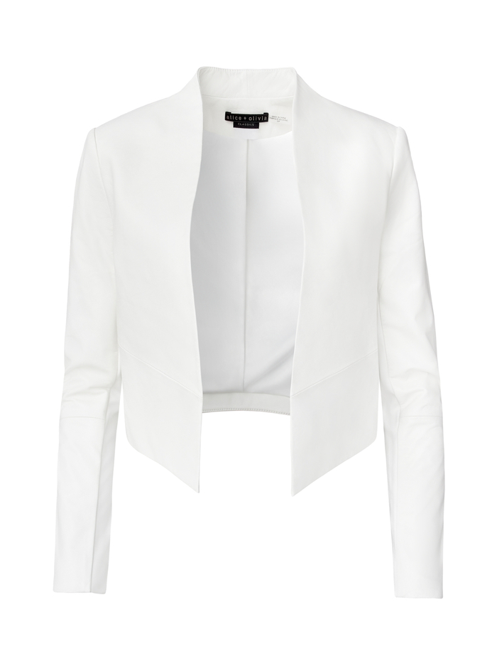 HARVEY LEATHER JACKET - WHITE image 5 - Alice And Olivia