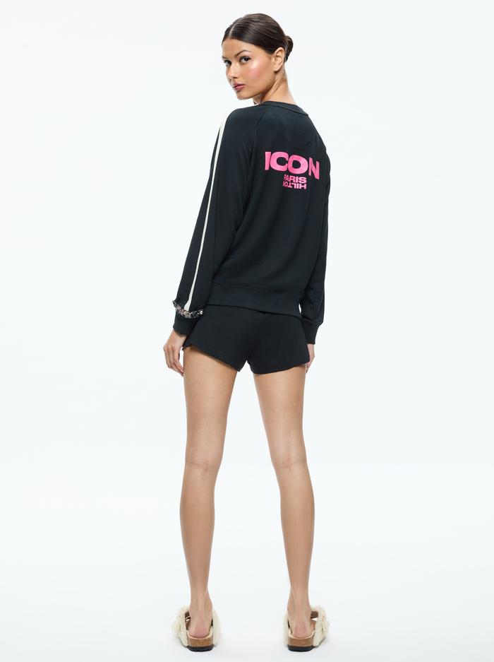 ALLI SLOUCHY CREWNECK - BLACK image 2 - Alice And Olivia