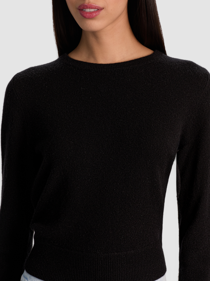 CAROLANN CASHMERE SHRUNKEN PULLOVER - BLACK image 3 - Alice And Olivia